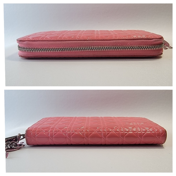 CHRISTIAN DIOR Cannage Patent Zip Around Long Wallet - Picture 6 of 11